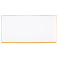 Dry-erase Board, Melamine, 96 X 48, White, Oak-finished Frame