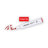 Dry Erase Marker, Broad Chisel Tip, Red, Dozen