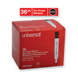 Dry Erase Marker, Broad Chisel Tip, Black, 36-pack