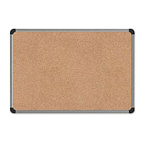 Cork Board With Aluminum Frame, 36 X 24, Natural, Silver Frame