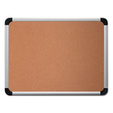 Cork Board With Aluminum Frame, 36 X 24, Natural, Silver Frame