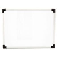 Dry Erase Board, Melamine, 24 X 18, White, Black-gray, Aluminum-plastic Frame