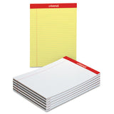 Perforated Ruled Writing Pads, Narrow Rule, 5 X 8, Canary, 50 Sheets, Dozen
