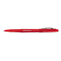 Stick Porous Point Pen, Medium 0.7mm, Red Ink-barrel, Dozen