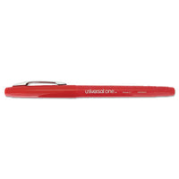 Stick Porous Point Pen, Medium 0.7mm, Red Ink-barrel, Dozen
