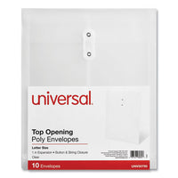 Top Opening Poly Envelopes, 1.25" Expansion, Letter Size, Clear, 10/pack