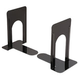 Economy Bookends, Nonskid, 4 3-4 X 5 1-4 X 5, Heavy Gauge Steel, Black