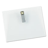 Clear Badge Holders W-garment-safe Clips, 3 X 4, White Inserts, 50-box