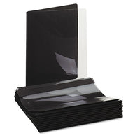 Paper Report Cover, Tang Clip, Letter, 1-2" Capacity, Clear-black, 25-box