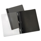 Paper Report Cover, Tang Clip, Letter, 1-2" Capacity, Clear-black, 25-box