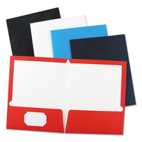 Laminated Two-pocket Folder, Cardboard Paper, Blue, 11 X 8 1-2, 25-pack