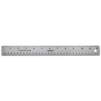 Stainless Steel Ruler W-cork Back And Hanging Hole, 12", Silver