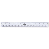 Clear Plastic Ruler, Standard-metric, 6", 2-pack