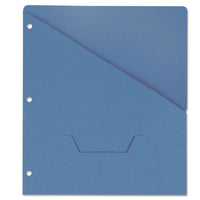 Slash-cut Pockets For Three-ring Binders, Jacket, Letter, 11 Pt., Blue, 10-pack