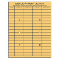 String And Button Interoffice Envelope, #97, Two-sided Five-column Format, 10 X 13, Light Brown Kraft, 100-box