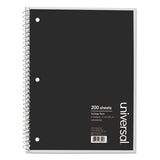Wirebound Notebook, 1 Subject, Medium-college Rule, Black Cover, 10.5 X 8, 70 Sheets