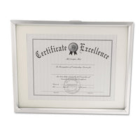 Plastic Document Frame W-mat, 11 X 14 & 8 1-2 X 11 Inserts, Metallic Silver