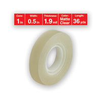 Invisible Tape, 1" Core, 0.5" X 36 Yds, Clear