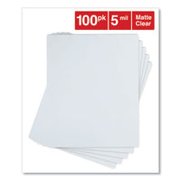 Laminating Pouches, 5 Mil, 9" X 11.5", Matte Clear, 100-pack