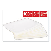 Laminating Pouches, 5 Mil, 6.5" X 4.38", Crystal Clear, 100-box