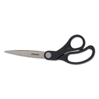 Stainless Steel Office Scissors, 8.5" Long, 3.75" Cut Length, Black Offset Handle