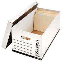 Medium-duty Easy Assembly Storage Box, Letter Files, White, 12-carton