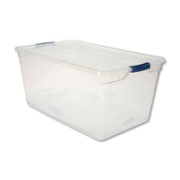 Clever Store Basic Latch-lid Container, 71 Qt, 18.63" X 23.5" X 12.25", Clear
