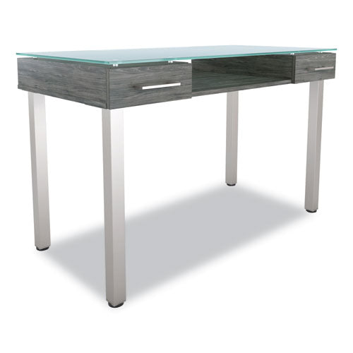 Prestige Glass Writing Desk, 47.1" X 23.5" X 29.5", Gray