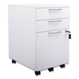 Essentials Three-drawer Mobile Pedestal File, 15.6 X 21.3 X 24.3, White