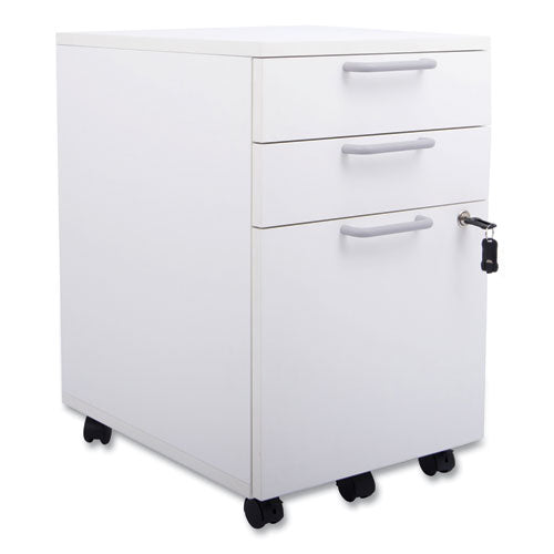 Essentials Three-drawer Mobile Pedestal File, 15.6 X 21.3 X 24.3, White