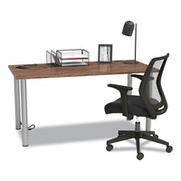 Essentials Writing Table-desk With Integrated Power Management, 59.7" X 29.3" X 28.8", Espresso-aluminum