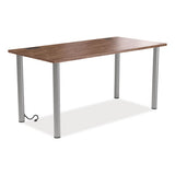 Essentials Writing Table-desk With Integrated Power Management, 59.7" X 29.3" X 28.8", Espresso-aluminum