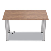 Essentials Writing Table-desk With Integrated Power Management, 47.5" X 23.7" X 28.8", Espresso-aluminum