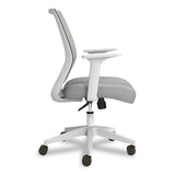 Essentials Mesh Back Fabric Task Chair, Supports Up To 275 Lb, Gray Seat-back, White Base