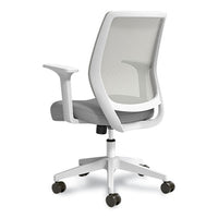 Essentials Mesh Back Fabric Task Chair, Supports Up To 275 Lb, Gray Seat-back, White Base