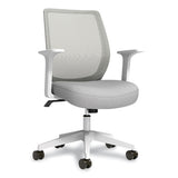 Essentials Mesh Back Fabric Task Chair, Supports Up To 275 Lb, Gray Seat-back, White Base