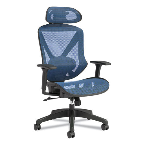 Flexfit Dexley Mesh Task Chair, Supports Up To 275 Lb, Blue Seat-back, Black Base