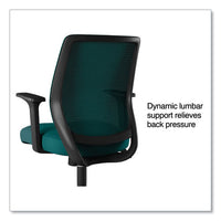 Essentials Mesh Back Fabric Task Chair With Arms, Supports Up To 275 Lb, Teal Fabric Seat-mesh Back, Black Base