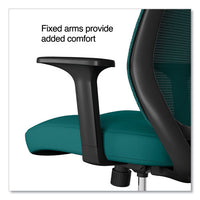 Essentials Mesh Back Fabric Task Chair With Arms, Supports Up To 275 Lb, Teal Fabric Seat-mesh Back, Black Base