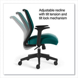 Essentials Mesh Back Fabric Task Chair With Arms, Supports Up To 275 Lb, Teal Fabric Seat-mesh Back, Black Base