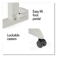 Essentials Sit-stand Single-column Mobile Workstation, 23.6" X 20.5" X 29.6" To 44.2", Natural Wood-light Gray