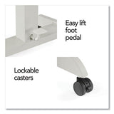 Essentials Sit-stand Single-column Mobile Workstation, 23.6" X 20.5" X 29.6" To 44.2", Natural Wood-light Gray