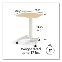 Essentials Sit-stand Single-column Mobile Workstation, 23.6" X 20.5" X 29.6" To 44.2", Natural Wood-light Gray