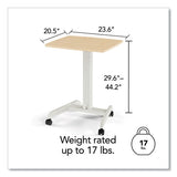 Essentials Sit-stand Single-column Mobile Workstation, 23.6" X 20.5" X 29.6" To 44.2", Natural Wood-light Gray