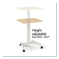 Essentials Sit-stand Single-column Mobile Workstation, 23.6" X 20.5" X 29.6" To 44.2", Natural Wood-light Gray