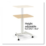 Essentials Sit-stand Single-column Mobile Workstation, 23.6" X 20.5" X 29.6" To 44.2", Natural Wood-light Gray