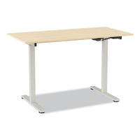 Essentials Electric Sit-stand Two-column Workstation, 47.2" X 23.6" X 28.7" To 48.4", Natural Wood-light Gray