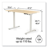 Essentials Electric Sit-stand Two-column Workstation, 47.2" X 23.6" X 28.7" To 48.4", Natural Wood-light Gray