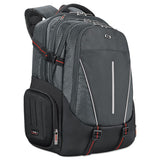 Active Laptop Backpack, 17.3", 12 1-2 X 6 1-2 X 19, Black