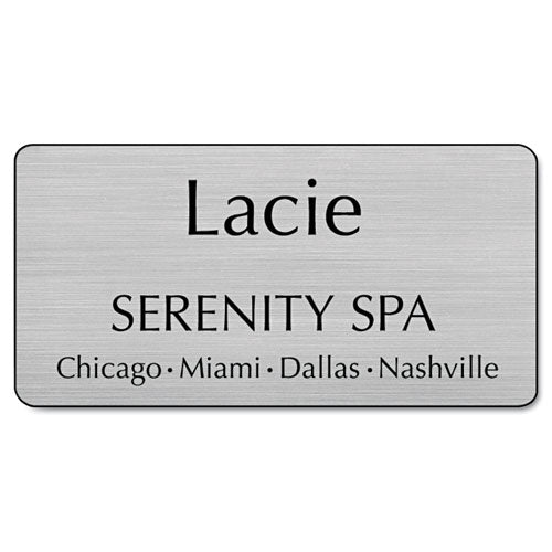 Customized Engraved Name Badge With Magnetic Fastener, 1 1-2 X 3, Assorted